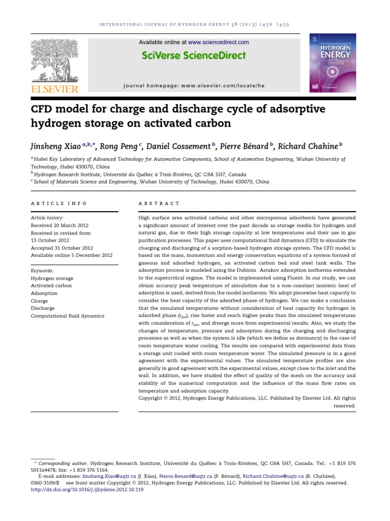 CFD Model For Charge and Discharge Cycle of Adsorptive | PDF ...