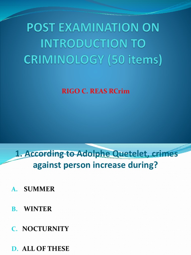 Rigo C. Reas Rcrim | PDF | Criminology | Crime & Violence