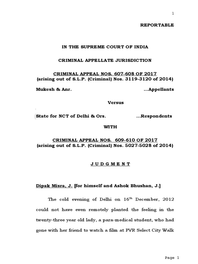 Nirbhaya Case PDF PDF Fine (Penalty) Crime & Violence