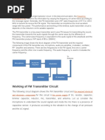 Working of FM Transmitter Circuit