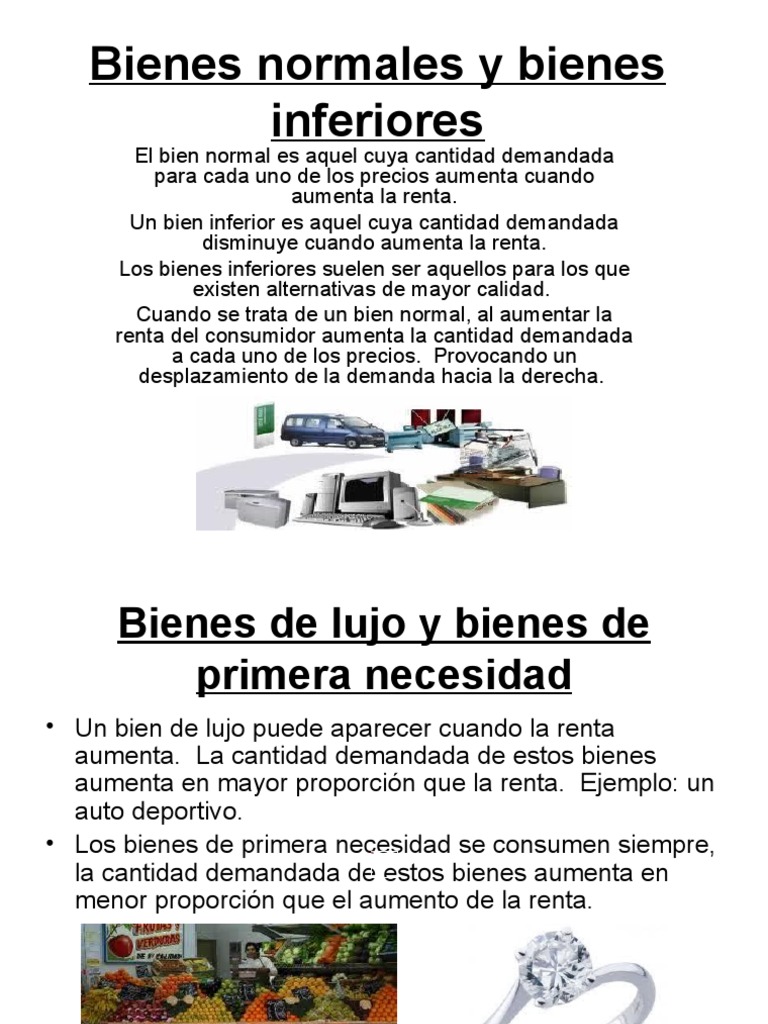 Bienes Normales y Bienes Inferiores