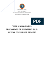 Analizar El Tratamiento de Inventario en El Sistema Costos Por Proceso