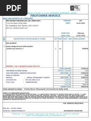 Proforma Invoice