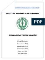 Production and Operation Management: Our Project On Process Analysis