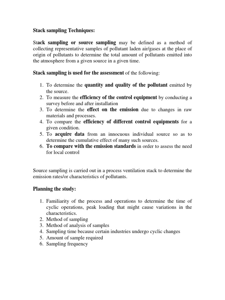 Stack Sampling Techniques | PDF | Air Pollution | Sampling (Statistics)
