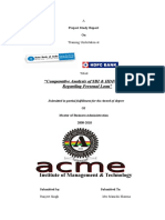 Institute of Management & Technology: "Comparative Analysis of SBI & HDFC Bank Regarding Personal Loan"