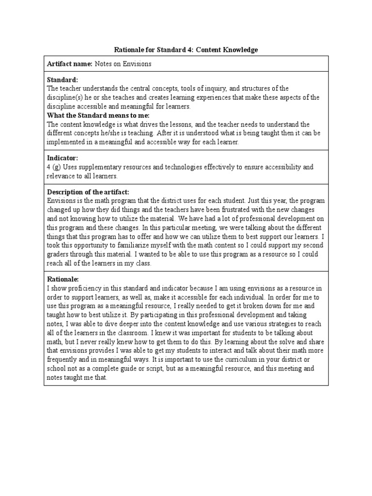 Rationale S4a2 | PDF | Change | Learning