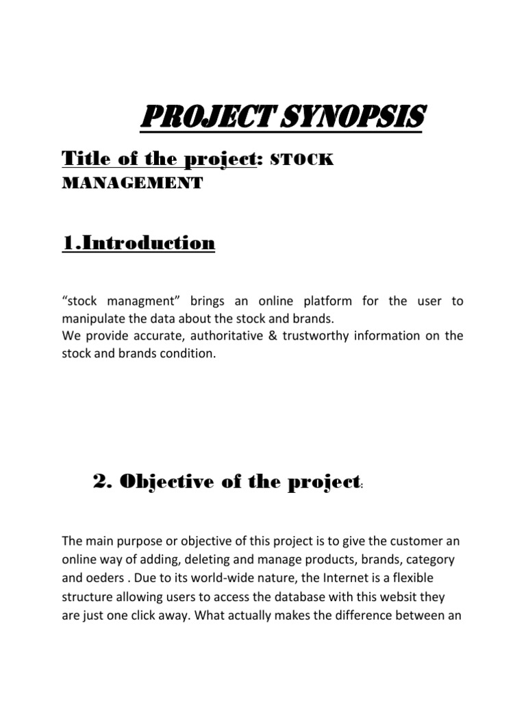 Project Synopsis Omer | PDF | Databases | Central Processing Unit
