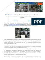 Third Party Inspection For Reciprocating Compressor - Procedure