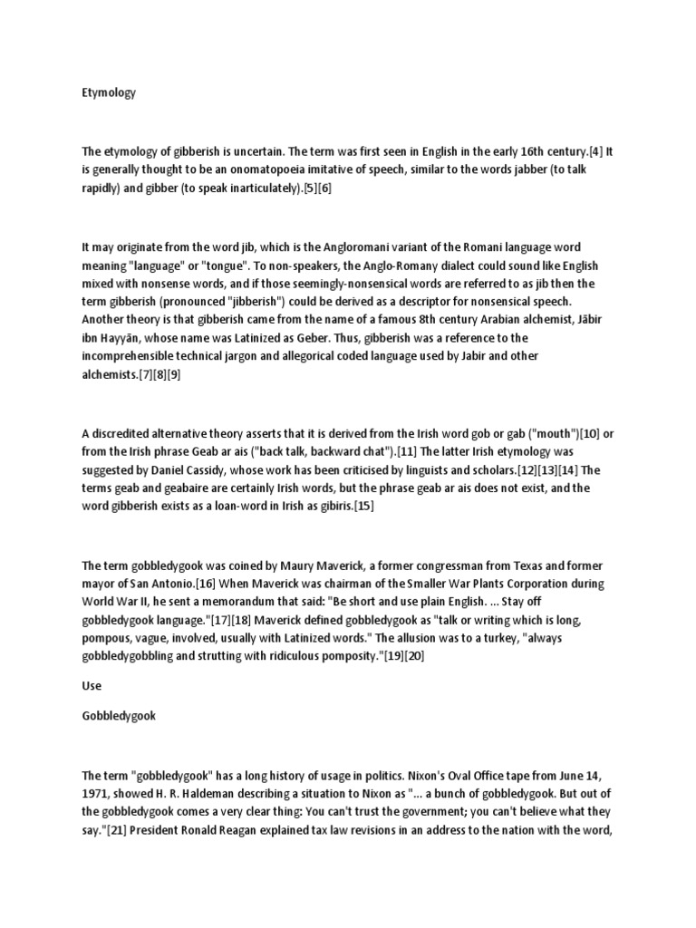 This Is Gibberish PDF Languages Of The United Kingdom Grammar