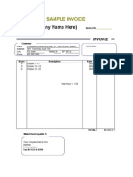 Independent Contractor Sample Invoice