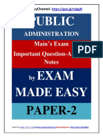 Public: Administration Main's Exam Important Question-Answers Notes by