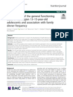 The Reliability of The General Functioning Scale in Norwegian 13 - 15-Year-Old Adolescents and Association With Family Dinner Frequency