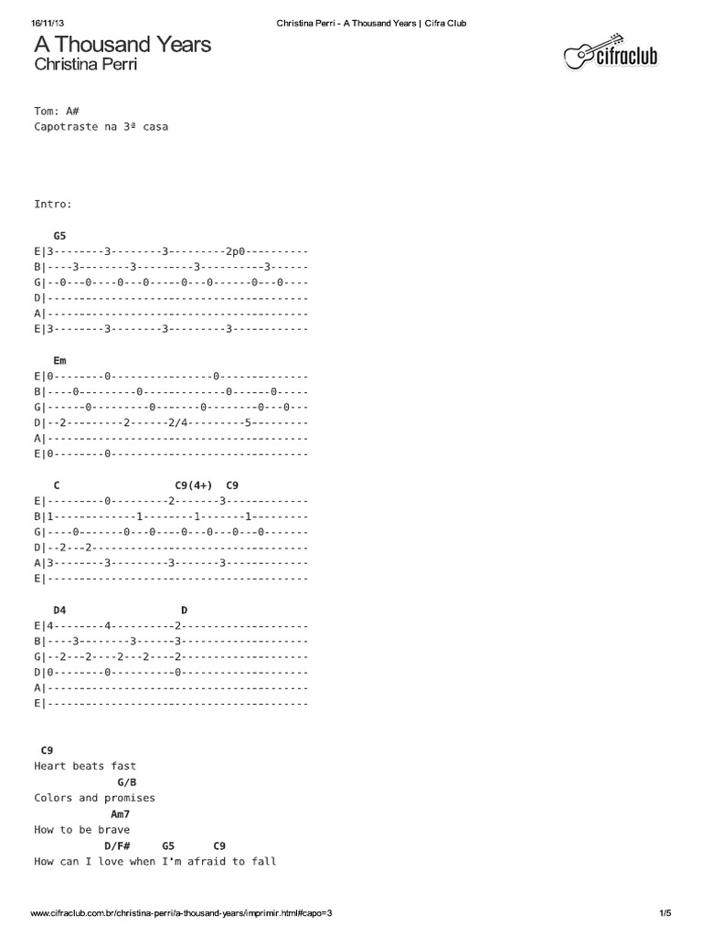 A Thousand Years Cifras PDF