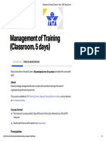 Management of Training (Classroom, 5 Days) - IATA Training Course