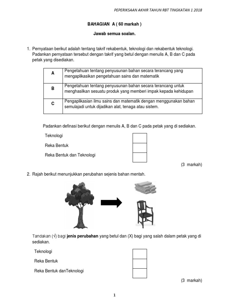 Soalan Rbt Tingkatan1 Pat Pdf