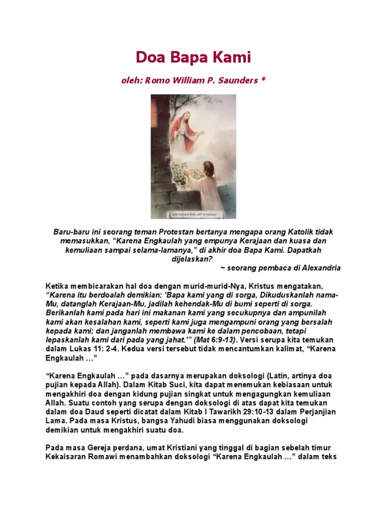 Doa Bapa Kami Pdf