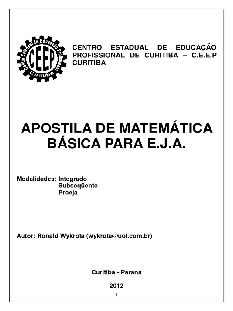 APOSTILA DE MATEM TICA EJA ENSINO FUNDAMENTAL PDF intelligence overview