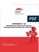 Actividad #02. Vectores en El Plano y en El Espacio. Descomposición Rectangular y Resultante PDF