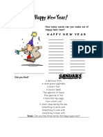 Find words in Happy New Year and bonus question words