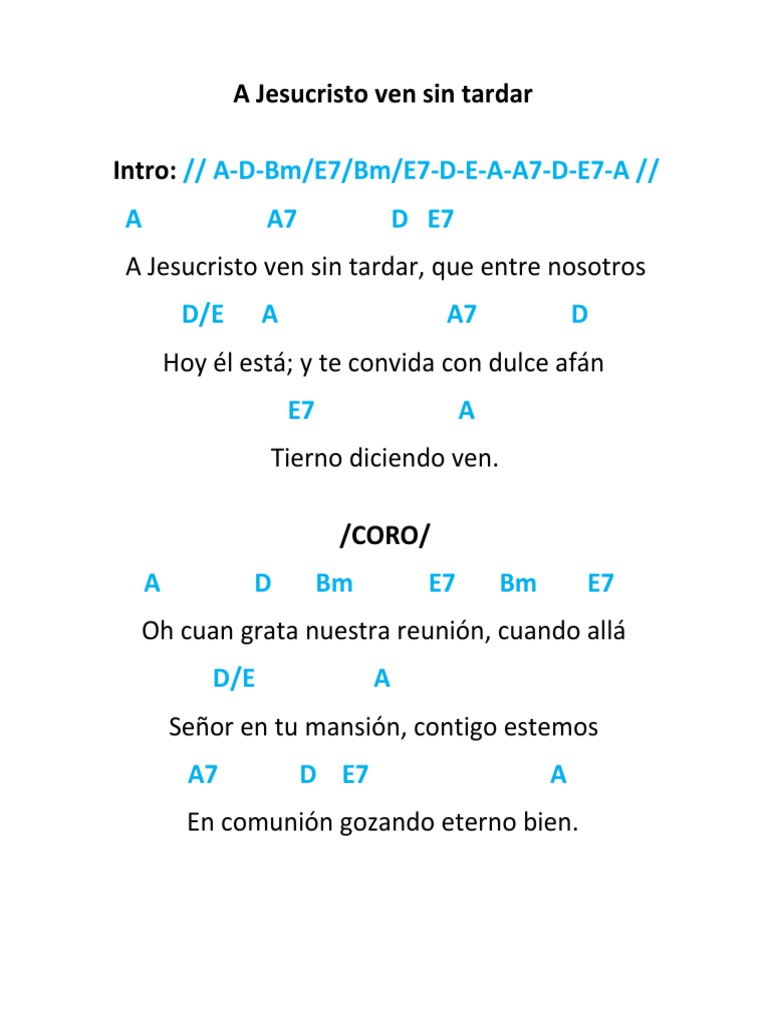 Himnos Acordes Ordenados Cristo Titulo Eucaristia