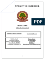 Central University of South Bihar: Project-Topic "Methods of Evaluation"