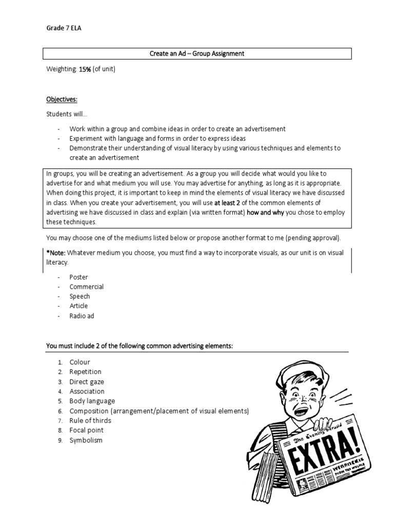 Create An Ad Assignment | PDF