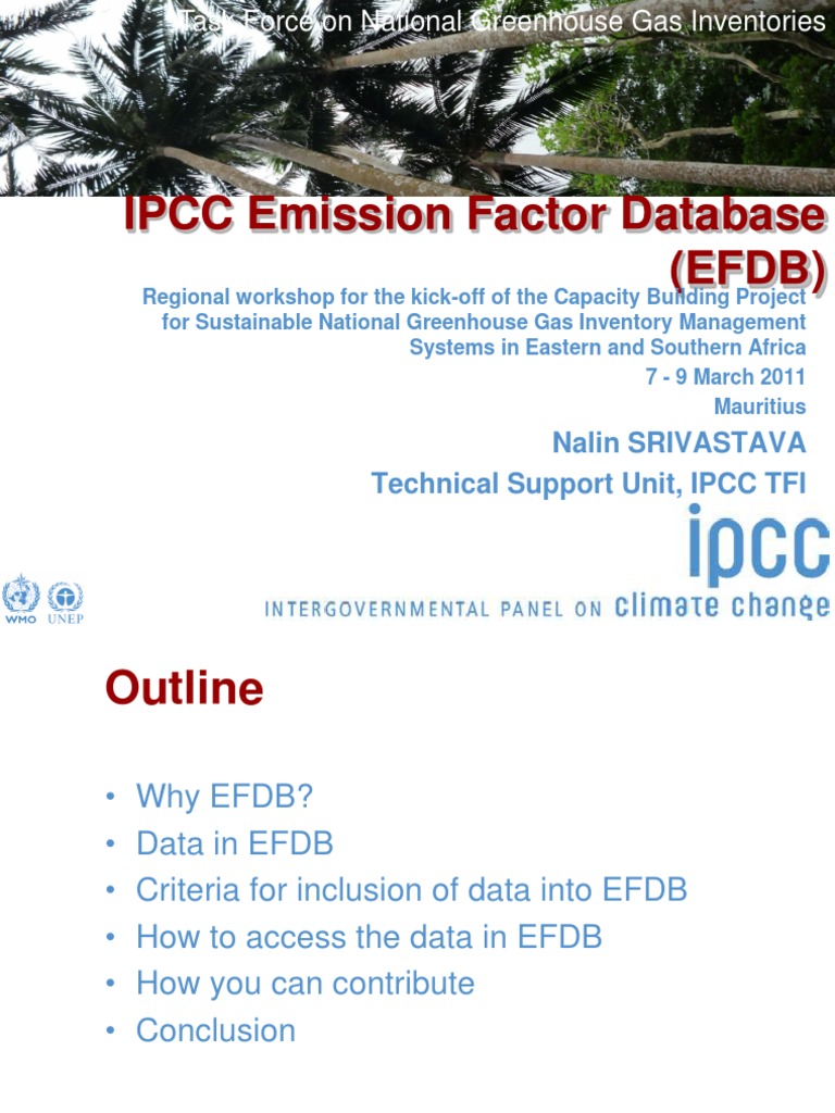IPCC Emission Factor Database (EFDB) : Nalin Srivastava Technical ...