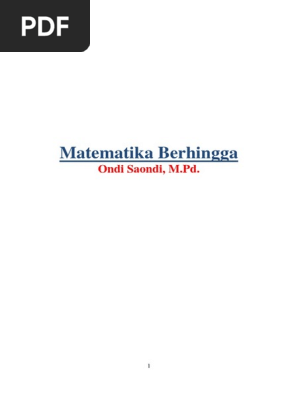 Matematika Berhingga: Konsep dan Aplikasi | PDF