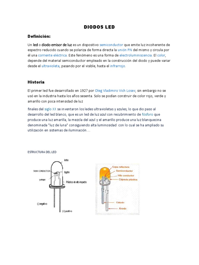 Diodos Led | PDF | Diodo emisor de luz | Diodo