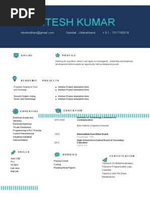 EIE Resume Format