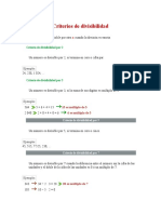 Criterios de Divisibilidad