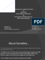 Powerpoint Presentation ON Six Week Industrial Traninig IN Sonalika International Tractors Limited