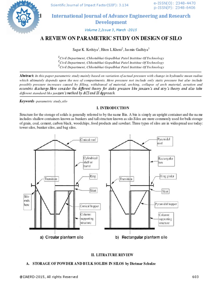 Parametric Study of Silo Design | PDF | Stress (Mechanics) | Solid