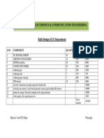 Department of Electronics & Communication Engineering: S.No Component Quantity Cost Per Item COST in Rupees