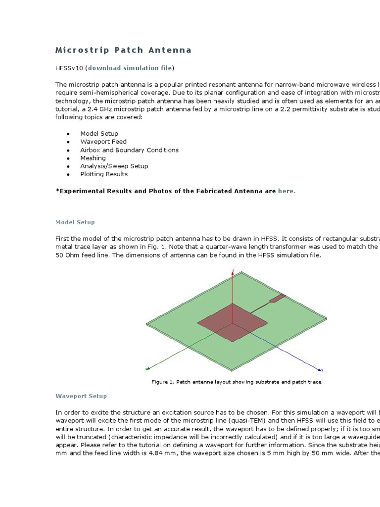 HFSS Simulation Method | PDF | Antenna (Radio) | Electrical Engineering