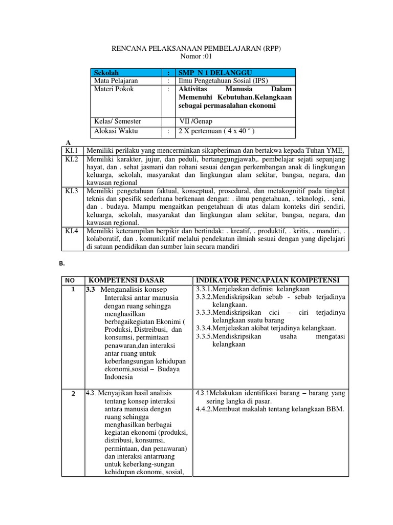 Rpp Ips Kelas 7 Kurikulum 2013 Doc