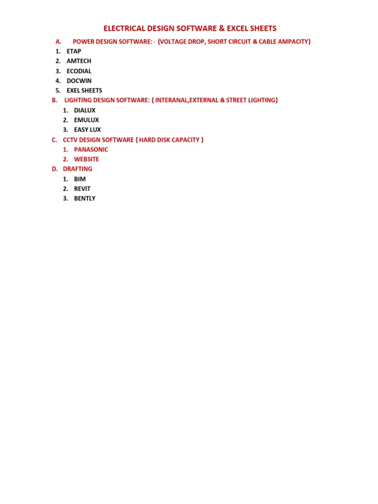 Electrical Design Tools Guide | PDF | Manufactured Goods | Equipment