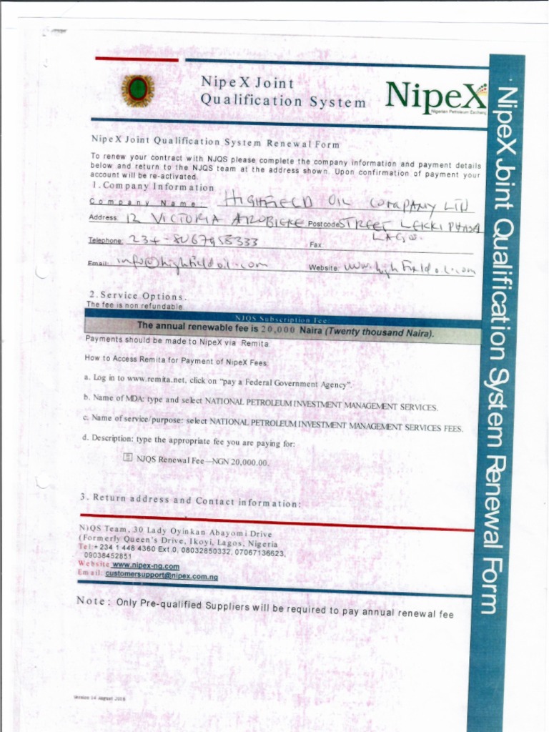 Nipex Requirements | PDF | Public Finance | Taxes