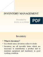 Inventory Management: Presented by Patel Kalpesh