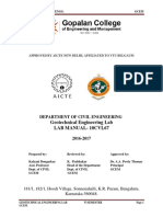 Geotechnical Engineering Lab Lab Manual-10Cvl67: Department of Civil Engineering