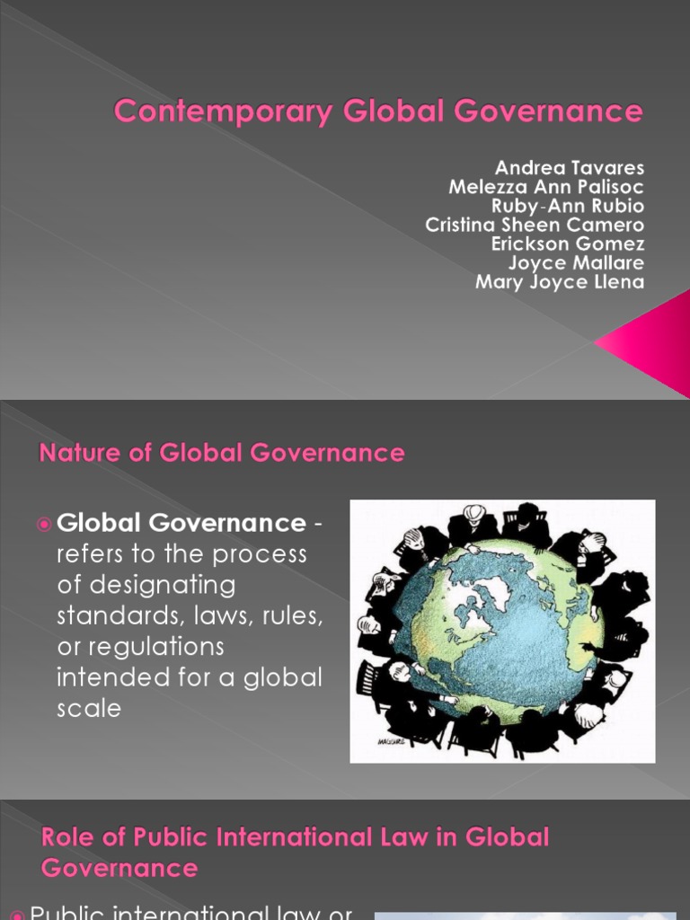 Contemporary Global Governance 1 PDF International Law Treaty
