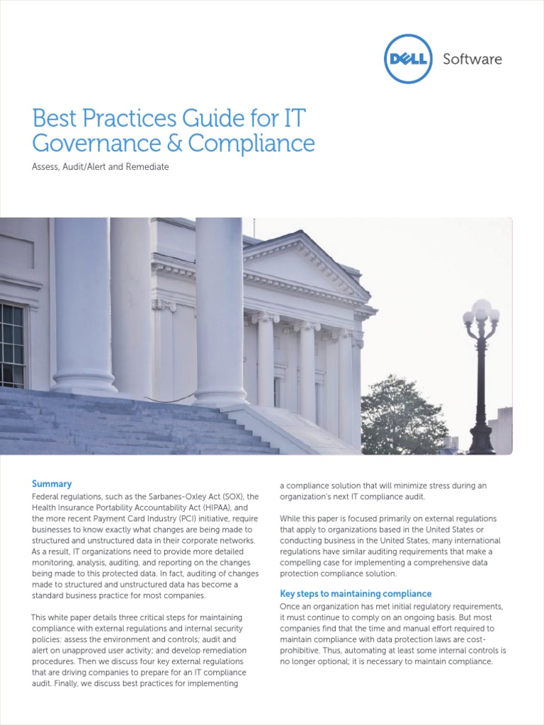 Best Practices Guide For IT Governance & Compliance | PDF | Payment ...