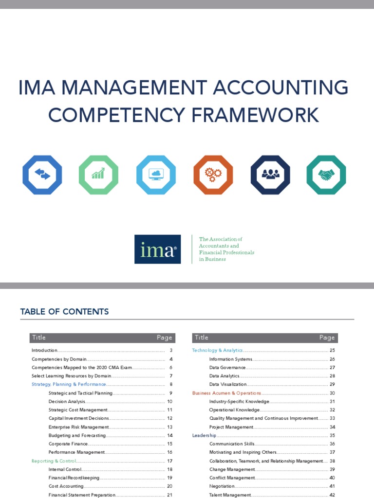 Ima Management Accounting Competency Framework Pdf Management Accounting Strategic Management