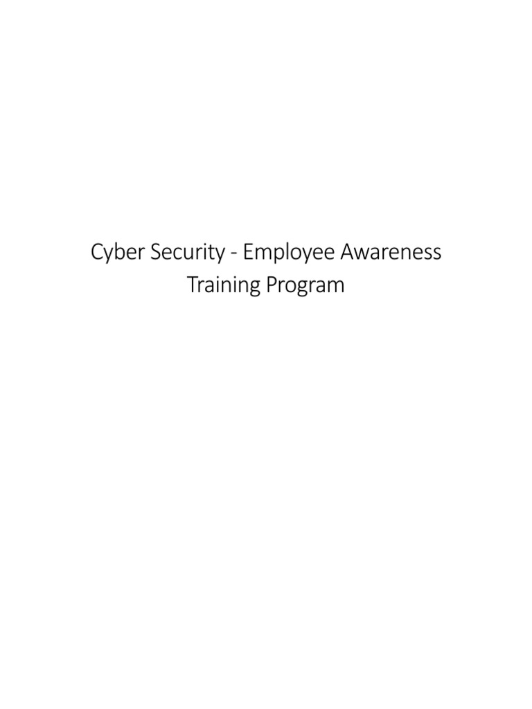 Cyber Security Employee Awareness Training Program PDF | PDF | Computer