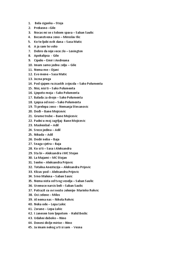 Pjesme Za Svadbu PDF