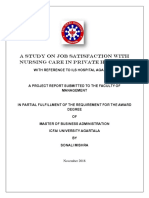 A STUDY ON Job Satisfaction With Nursing Care in Private HOSPITAL