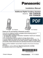 KX-TGEA20 KX-TGHA20: Additional Digital Cordless Handset