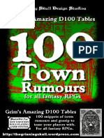 Grim's Amazing D100 Tables - 100 Town Rumours For All Fantasy RPGs