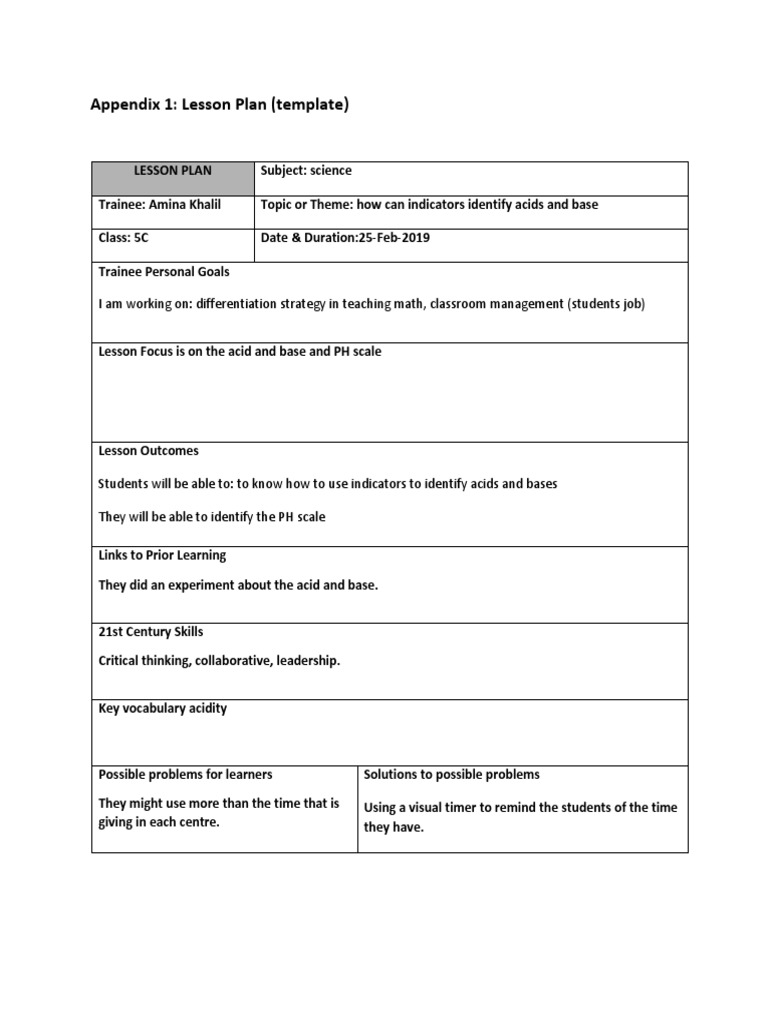 Lesson Plan 2 | PDF | Lesson Plan | Behavior Modification
